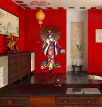 Load image into Gallery viewer, Girl Japanese Wall decal, Girl Wall sticker,modern wall art, Multi Color k-932