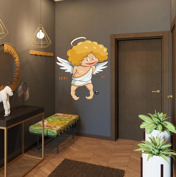 Angel Wall decal, Angel Wall sticker,modern wall art, Multi Color k-882