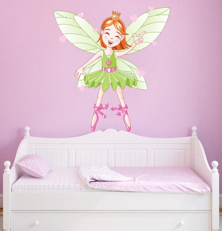 Fairy Ballerina Wall decal, Fairy Ballerina Wall sticker,modern wall art, Multi Color k-897