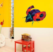 Load image into Gallery viewer, Ladybug Polygonal Wall decal, Ladybug Polygon sticker,modern wall art, Multi Color GD265