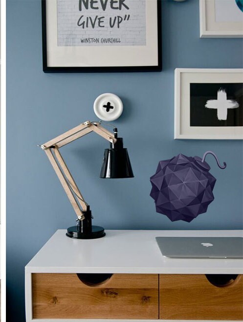 Bomb Polygonal Wall decal, Bomb Polygon sticker,modern wall art, Multi Color GD216