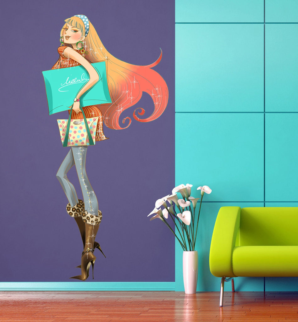 Stylish Girl Wall decal, Stylish Girl Wall sticker,modern wall art, Multi Color AN-631