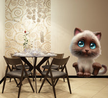 Load image into Gallery viewer, Kitten cat Wall decal, Kitten cat Wall sticker,modern wall art, cat sticker, wall sticker cat,room decore , animal sticker Multi Color k-910