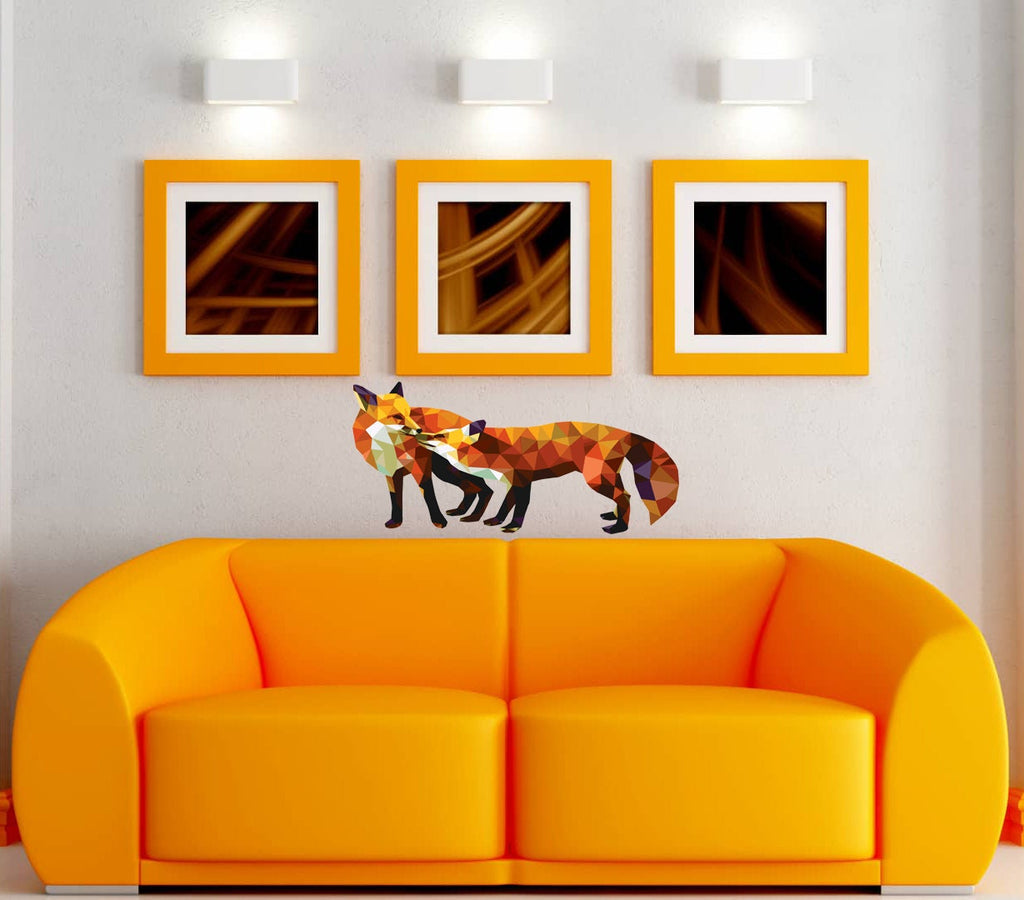 Fox Animal Polygonal Wall decal, Fox Animal Polygon sticker, modern wall art, Nursery Baby Playroom Living Room Murals Multi Color GD235