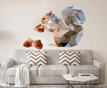 Load image into Gallery viewer, Squirrel Animal Polygonal Wall decal, Squirrel Animal Polygon sticker,modern wall art, Multi Color GD236