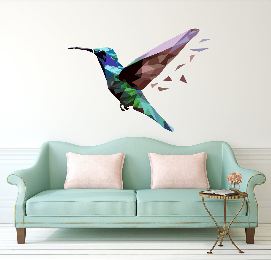 Hummingbird Wall Art Stickers, Watercolor Flying Bird Wall Decal Peel and Stick Wall Decor Mural for Bedroom, Living Kids bedroom's, GD237