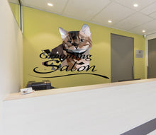 Load image into Gallery viewer, Grooming Salon Cat Polygonal Wall decal, Cat Animal Polygon sticker, modern wall art, Cat Wall Sticker Mural Art Decor Multi Color GD238
