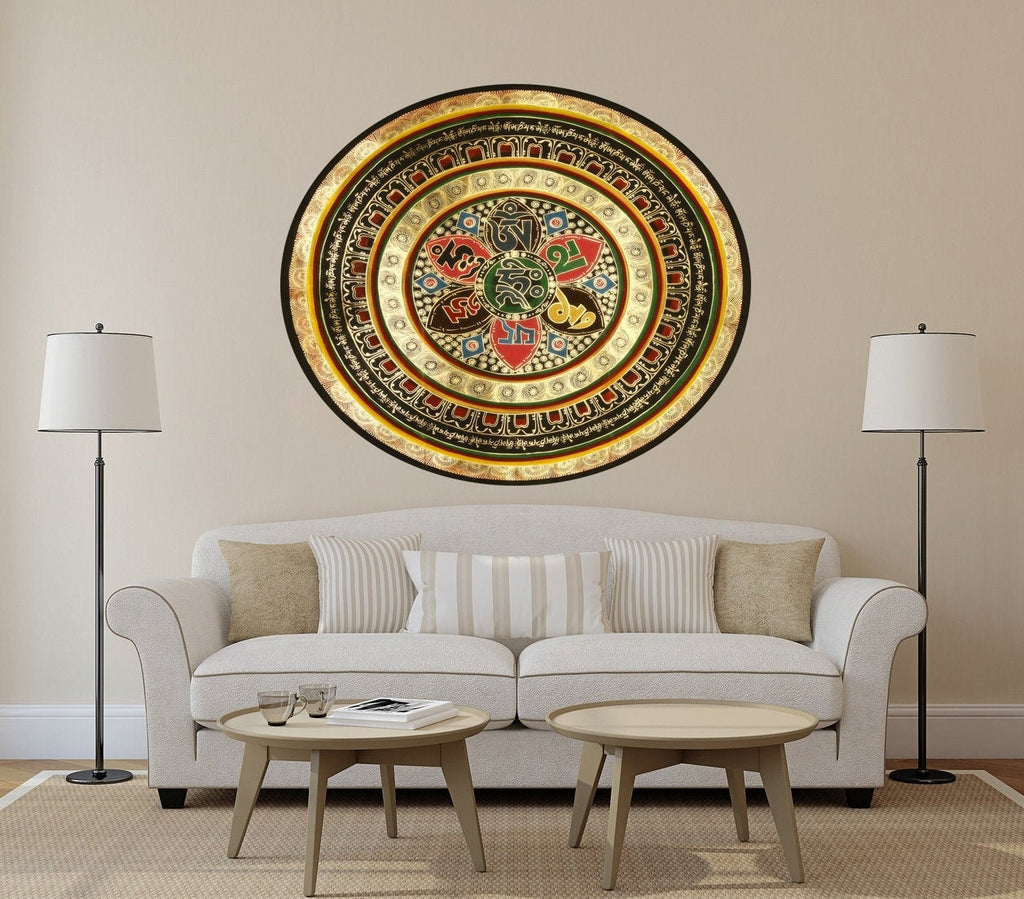 Yin Yang Mandala Wall decal, Mandala Wall sticker,modern wall art, Multi Color AN-9