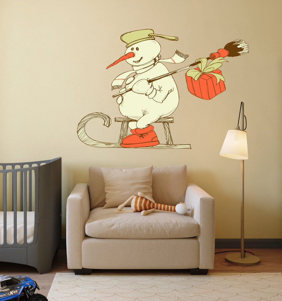 Snowman Wall decal, Snowman Wall sticker,modern wall art, Multi Color