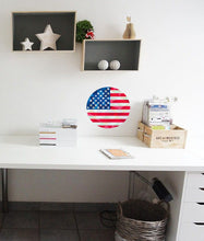 Load image into Gallery viewer, American flag Polygonal Wall decal, American flag Polygon sticker, modern wall art, Multi Color GD246 USA flag wall decals, flag room décor