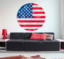 Load image into Gallery viewer, American flag Polygonal Wall decal, American flag Polygon sticker, modern wall art, Multi Color GD246 USA flag wall decals, flag room décor