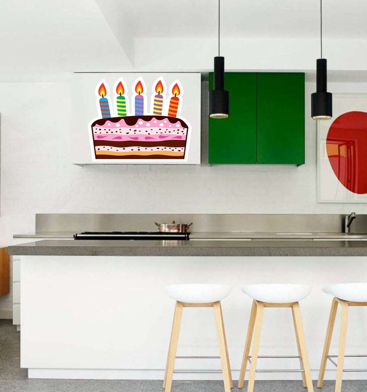 Cake Wall decal, Cake Wall sticker,modern wall art, Multi Color AN-636