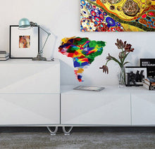 Load image into Gallery viewer, Map south America Colorful wall decal, Map of The Americas Picnic Wall Art Meditation Decor for Bedroom Living Room