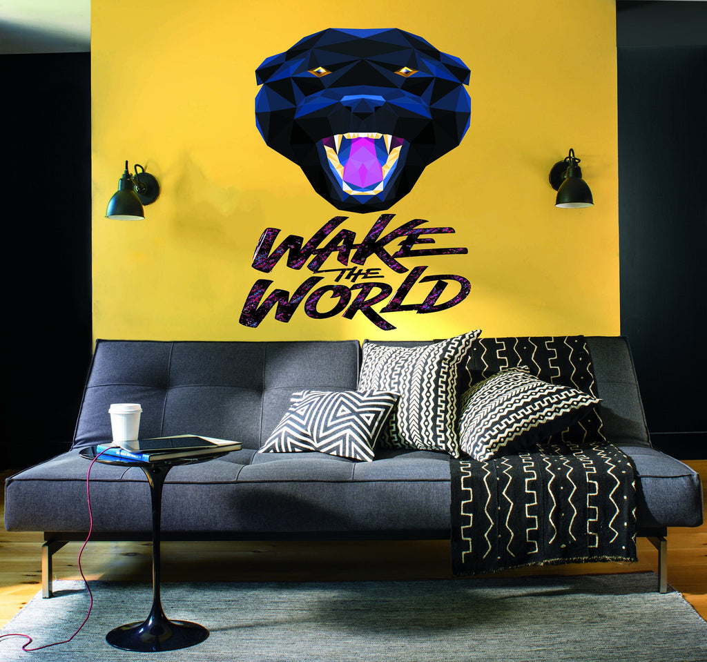 Panther Quote Polygonal Wall decal, Panther Quote Polygon sticker,modern wall art, Multi Color GD255