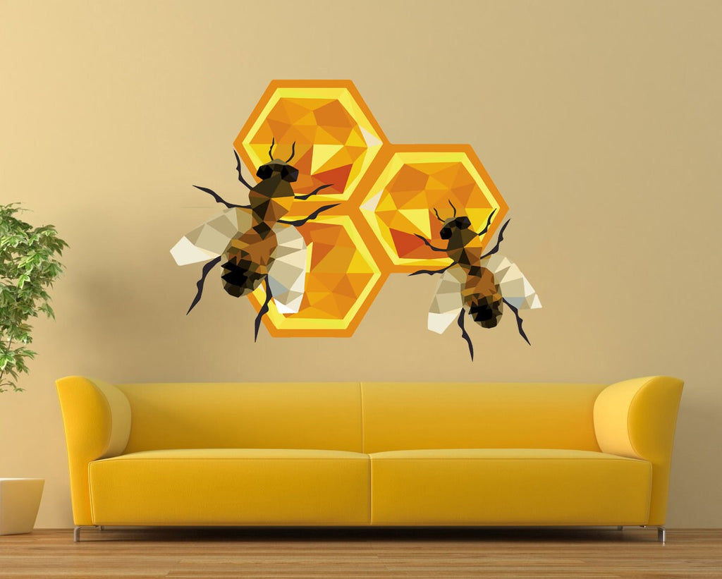 Bee Honeycomb Wall Decal, Bees Wall Decals, Bumble Bee Wall Stickers, Vinyl Wall Decals Bees Bee Honeycomb Wall sticker GD257
