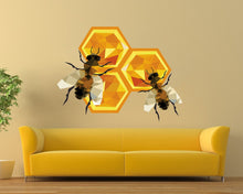 Load image into Gallery viewer, Bee Honeycomb Wall Decal, Bees Wall Decals, Bumble Bee Wall Stickers, Vinyl Wall Decals Bees Bee Honeycomb Wall sticker GD257