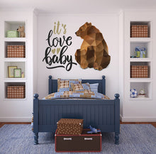 Load image into Gallery viewer, Quote Bear Polygonal Wall decal, Quote Bear Polygon sticker,modern wall art, Multi Color GD270