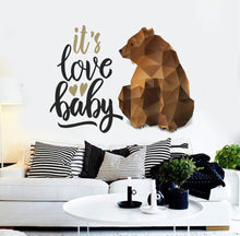Load image into Gallery viewer, Quote Bear Polygonal Wall decal, Quote Bear Polygon sticker,modern wall art, Multi Color GD270