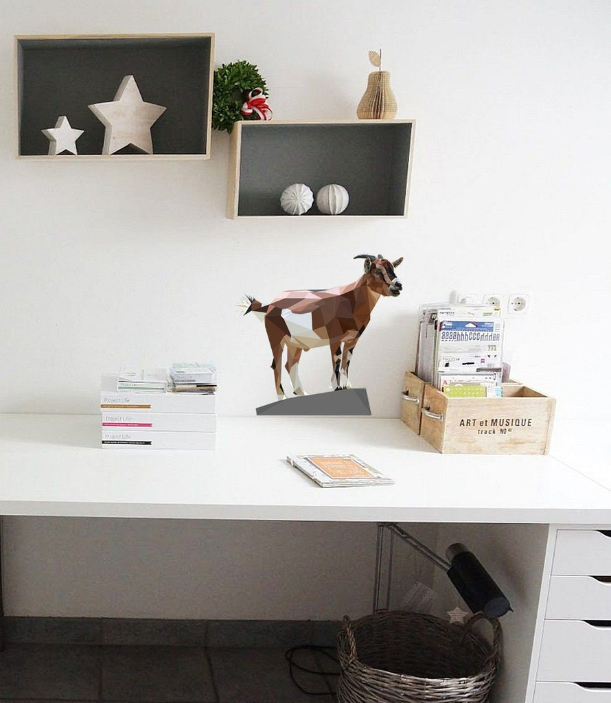 Goat Polygonal Wall decal, Goat Polygon sticker,modern wall art, Multi Color GD271
