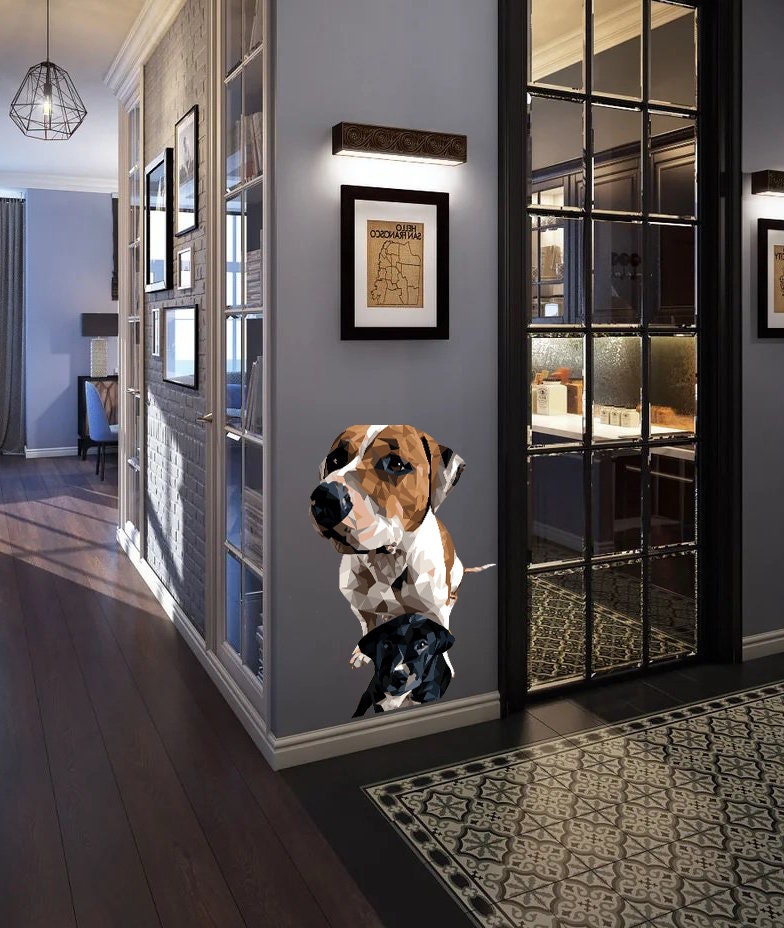 Dogs Polygonal Wall decal, dogs wall stickers, dog wall decor, dog room decor, pet decor for home, wall decor living room Multi Color GD273