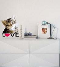 Load image into Gallery viewer, Cute Kitten decor Love decal Polygonal animal Kitten Love animal sticker Cute nursery wall art Сats Wall Stickers for Kids Nursery, GD275