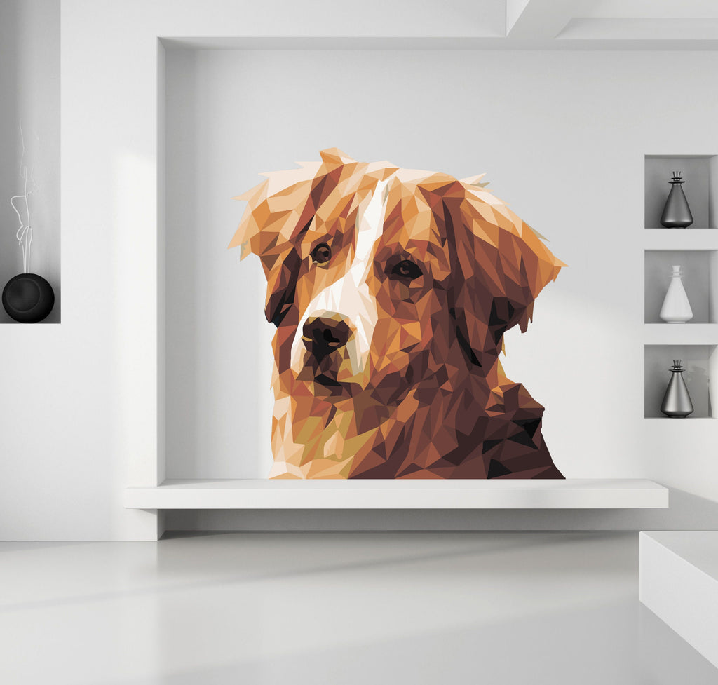 Dog Polygonal Wall decal, dog room decor, wall decor living room, dog stickers,Multi Color GD284
