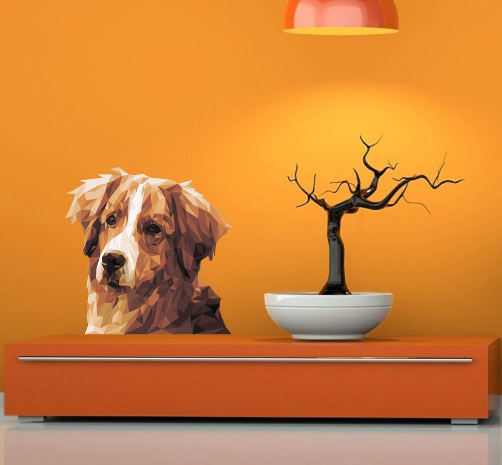 Dog Polygonal Wall decal, dog room decor, wall decor living room, dog stickers,Multi Color GD284