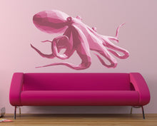 Load image into Gallery viewer, Squid Polygonal Wall decal, Wallmonkeys Squid Wall Decal Peel and Stick Graphic, Octopus Wall Sticker Ocean Sea Fish Multi Color GD285
