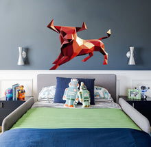 Load image into Gallery viewer, Wallmonkeys Red Stock Bull Wall Decal Peel and Stick, Bull Silhouette Wall Sticker Decal Animal Kids Nursery Bedroom Home Kitchen-GD290