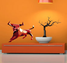 Load image into Gallery viewer, Wallmonkeys Red Stock Bull Wall Decal Peel and Stick, Bull Silhouette Wall Sticker Decal Animal Kids Nursery Bedroom Home Kitchen-GD290