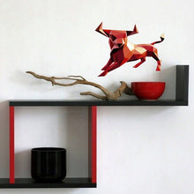 Load image into Gallery viewer, Wallmonkeys Red Stock Bull Wall Decal Peel and Stick, Bull Silhouette Wall Sticker Decal Animal Kids Nursery Bedroom Home Kitchen-GD290
