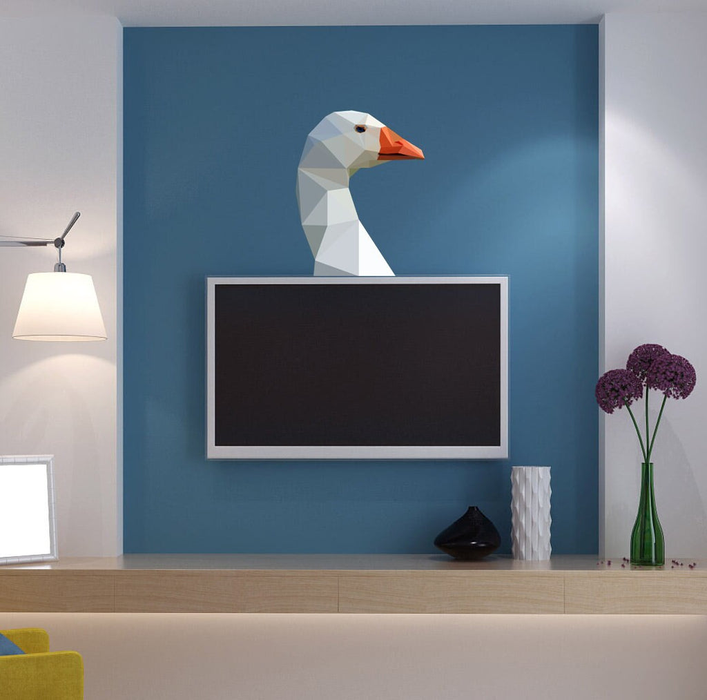 Swan Polygonal Wall decal, Swan Wall Decals Girls Wall Stickers Girls Bedroom Romantic Room Wall Decor-Multi Color GD291