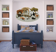 Load image into Gallery viewer, Animals Polygonal Wall decal, Animals Polygon sticker, modern wall art, Jungle Animal Wall Stickers for Kids Room Decor Multi Color GD292
