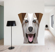 Load image into Gallery viewer, Dog Polygonal Wall decal, Dog Polygon sticker, dog bedroom decor for boys, dogs wall stickers, dog decorations for home Multi Color GD294