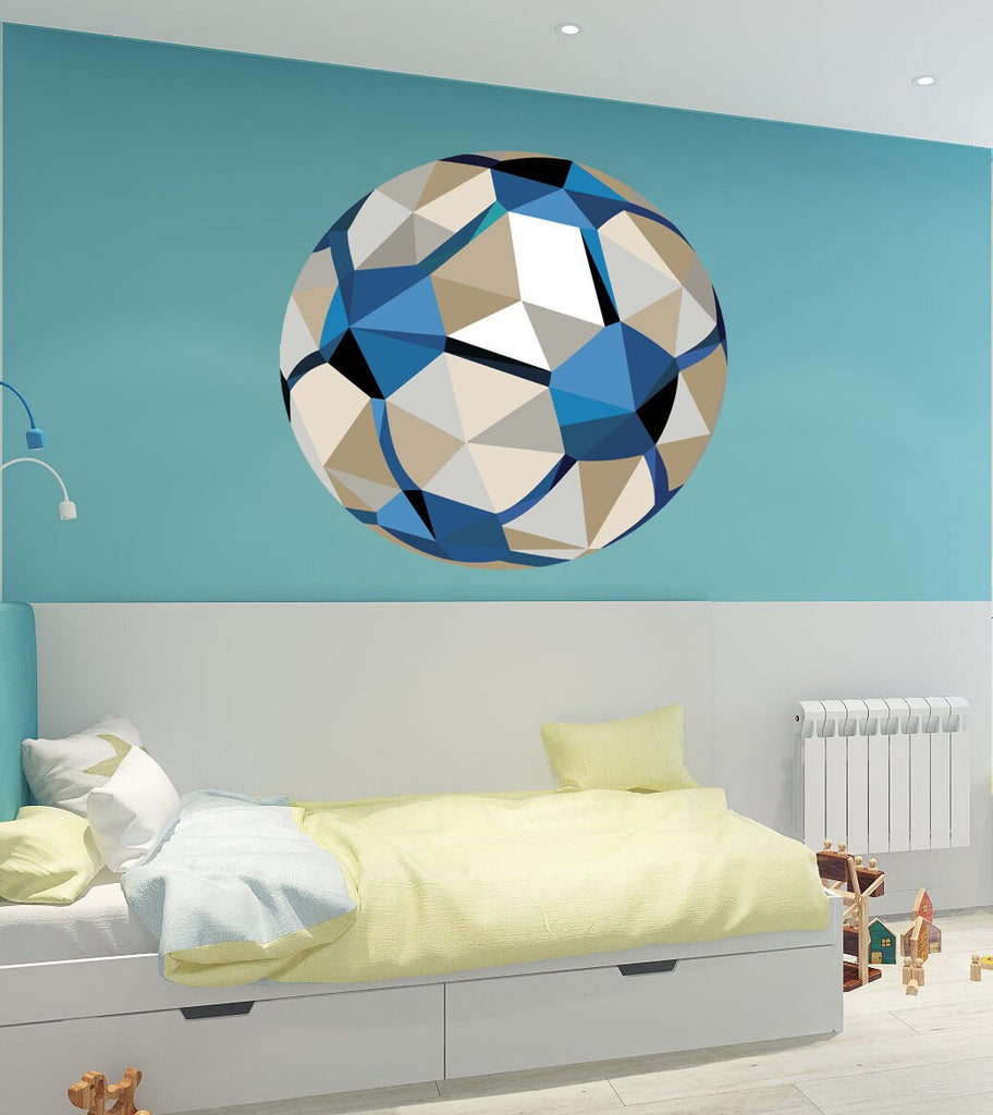 Soccer ball Polygonal Wall decal, Wall Art Soccer Ball Stickers Decals for Kids Room, modern wall art, Multi Color GD295