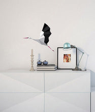 Load image into Gallery viewer, Stork Polygon Wall art Stork decal Polygon animal Stork baby shower Modern wall art living room Bird décor for wall Gift for newlyweds GD298