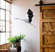Load image into Gallery viewer, Stork Polygon Wall art Stork decal Polygon animal Stork baby shower Modern wall art living room Bird décor for wall Gift for newlyweds GD298