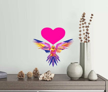 Load image into Gallery viewer, Parrot Heart Polygonal Wall decal, Parrot Heart Polygon sticker,modern wall art, Love Heart Vinyl Decal Sticker Multi Color GD299