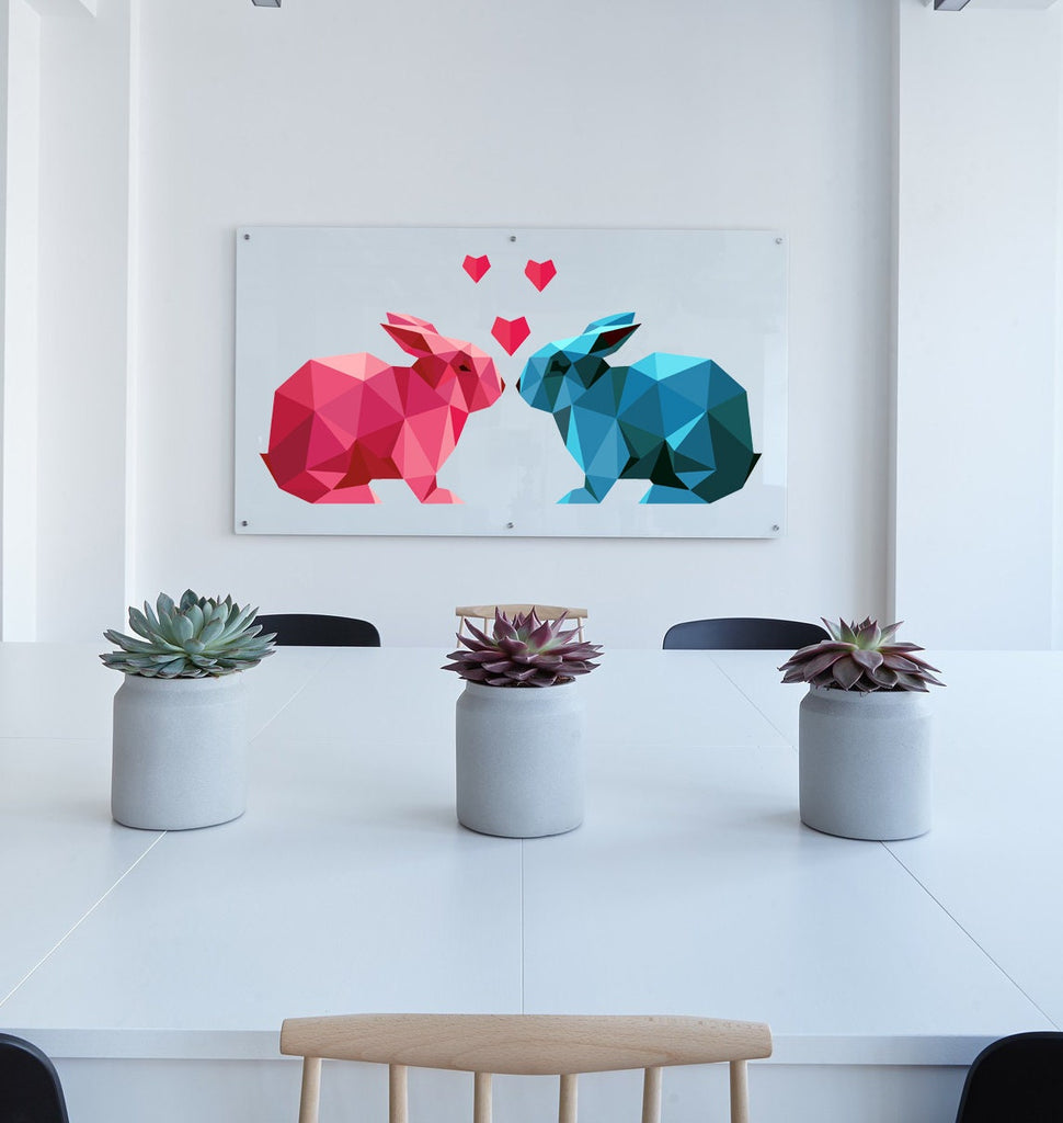 Creative Cute Rabbit Wall Decals, DIY Love Heart Bunny Wall Stickers, Peel & Stick Removable Kids Room Girls Bedroom Wall Multi Color GD300