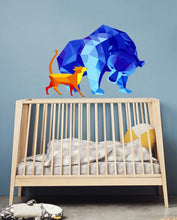 Load image into Gallery viewer, Bear Dog Polygonal Wall decal, 3d bear dog wall decal, dog bedroom decor for boys, dogs wall stickers, dog wall decor, Multi Color GD301