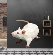 Load image into Gallery viewer, White Rat Polygonal Wall decal, Wallmonkeys Rat Wall Decal Peel and Stick Animal Graphics Multi Color GD302