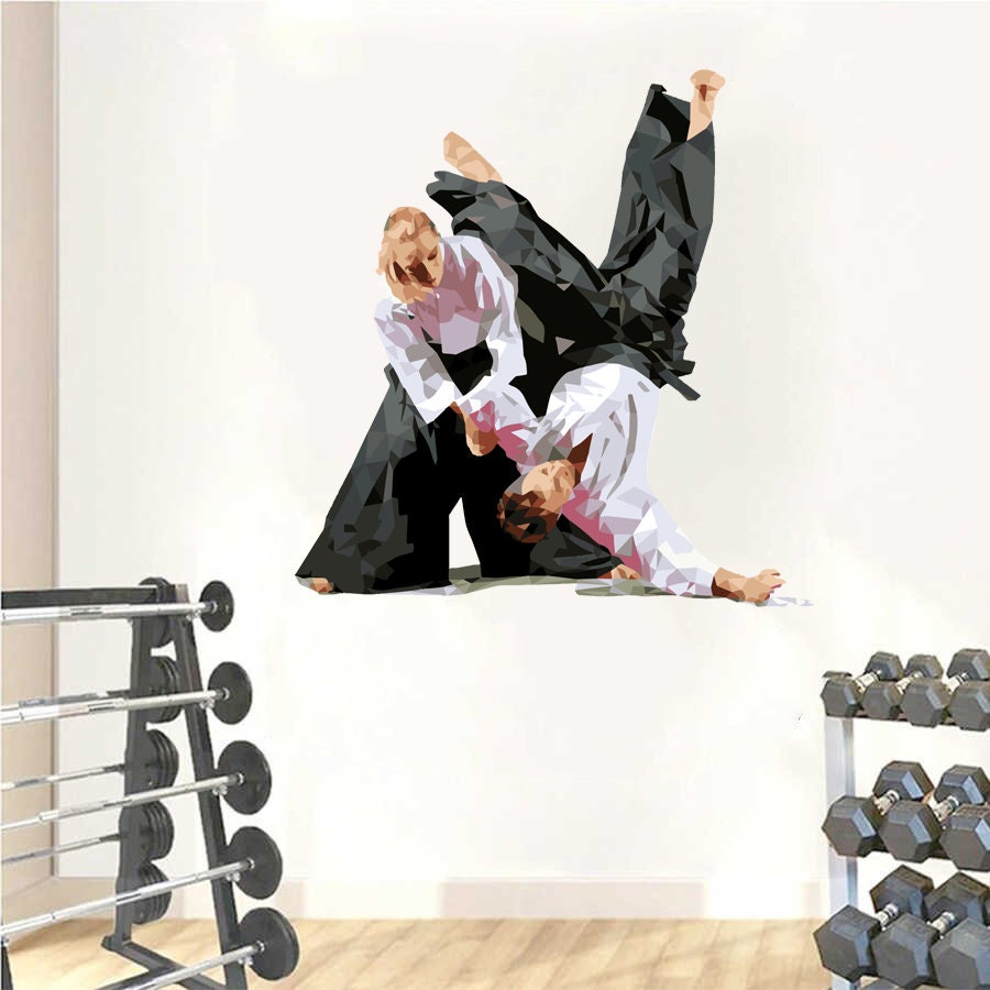 Taekwondo Sport Polygonal Wall decal, Taekwondo Sport Polygon sticker,modern wall art, Multi Color GD305