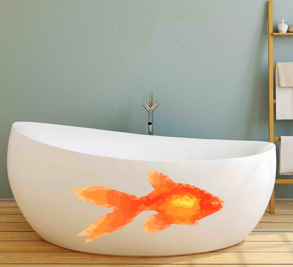 Gold fish Polygonal Wall decal, Goldfish Aquarium StickerVinyl Waterproof Sticker Decal Car Laptop Wall Window Sticker Multi Color GD308