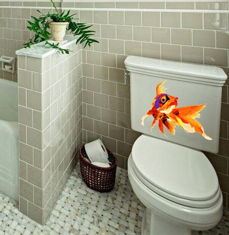Gold Fish Wall Decal, Polygonal Fish Wall Decal, Nautical Vinyl Sticker Murals, Gold fish Polygon sticker, Multi Color GD310