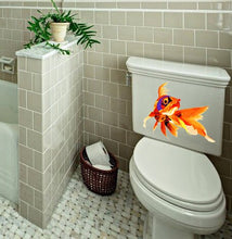Load image into Gallery viewer, Gold Fish Wall Decal, Polygonal Fish Wall Decal, Nautical Vinyl Sticker Murals, Gold fish Polygon sticker, Multi Color GD310