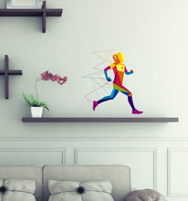 Load image into Gallery viewer, Run Sport Polygonal Wall decal, Run Sport Polygon sticker,modern wall art, Multi Color GD312