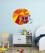 Load image into Gallery viewer, Gridiron Football Helmet Polygonal Wall Art decal, American Football Helmet sticker, Football Helmet Wall Decal, Multi Color GD313