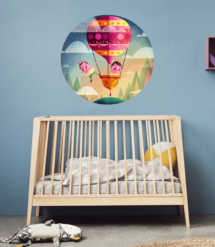 Hot Air Balloon Wall Decals,Peel and Stick Removable Polygonal Wall Decals, Balloons Wall Stickers Decoration for Kids Multi Color GD320