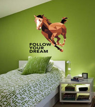 Load image into Gallery viewer, Horse Quote Dream, wall sticker, wall stickers, bedroom decor, room decor, horse stickers,Horse Quote Dream ,horse decor, Multi Color GD330