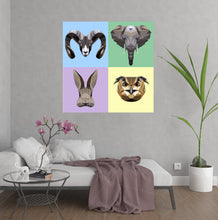 Load image into Gallery viewer, Animals Polygonal Wall decal Animal Polygon sticker, modern wall art, wall sticker for boys bedroom nursery vinyl wall art Multi Color GD340